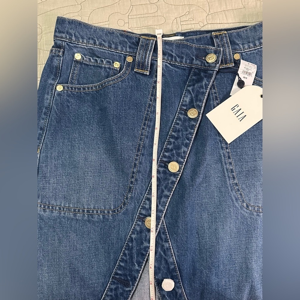 Cult Gaia x Gap Asymmetrical Denim Maxi Skirt NWT 28/6 - Picture 4 of 9
